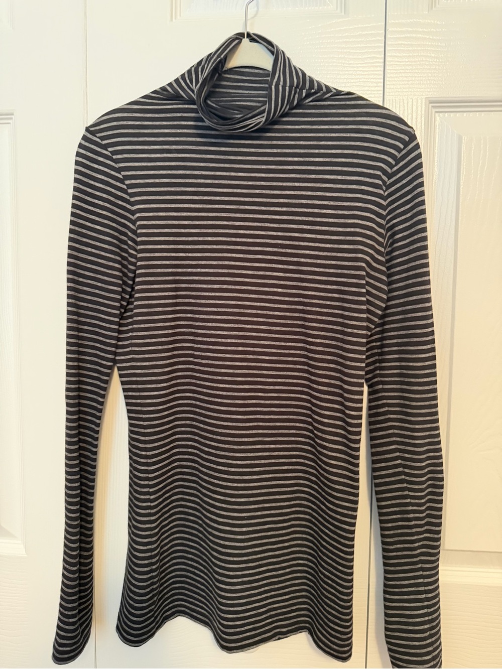 Vince Black and Gray Striped Sweater